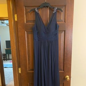 ADRIANNA PAPELL Floor Length Navy Gown